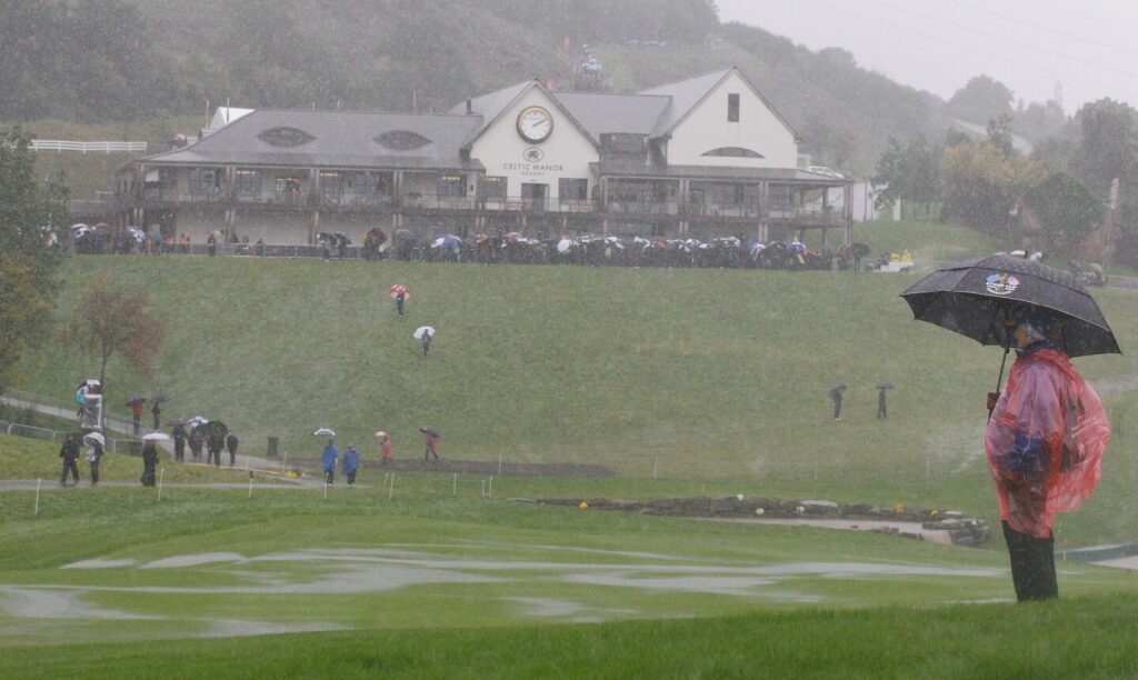 rain at the golf course